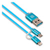  USB 2.0 -- 21 micro USB+Apple 8-pin, 1.0 REMAX Aurora 020t, LED, Blue