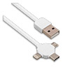  USB 2.0 -- 31 micro USB+Apple 8-pin+Type-C, 1.0 REMAX 066th, White, 2A