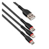  USB 2.0 -- 31 micro USB+Apple 8-pin+Type-C, 1.2  JELLICO MT-13, Black
