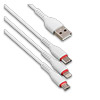  USB 2.0 -- 31 micro USB+Apple 8-pin+Type-C, 1.2  JELLICO MT-13, White