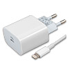   220V - 1xUSB-C Quick Charge 3.0 / Power Delivery 3.0 3A HOCO C76A +  8-pin, 