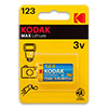 Батарейка CR 123A 3V Lithium Kodak Ultra Blister/1