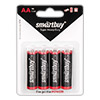 Батарейка SmartBuy AA  1.5V R6 (солевая), 4 шт в блистерной упаковке