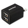    SmartBuy TRAVELER<br /> 220V->  USBx2 5V 1000+2100, Soft-touch, Black