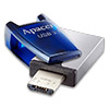  USB Flash () 64Gb Apacer AH179 (USB 3.1 Gen 1/microUSB OTG) Blue