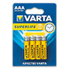 Батарейка VARTA Super Life AAA  1.5V R03 (солевая), 4 шт в блистерной упаковке