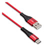 Кабель USB 2.0 - USB Type-C, 1.0м HOCO X38, нейлон, металл, красный, 3A