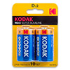 Батарейка D Mono Alkaline Kodak MAX LR20/2 Blister