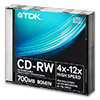 Диски (болванки) TDK CD-RW 700Mb (80 min) 12x  slim box 