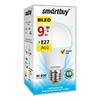 Светодиодная LED-лампа SmartBuy A60 9W (цоколь E27)<br /> теплый свет 3000K, 220V