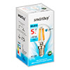 Прозрачная светодиодная лампа (Filament)  SmartBuy P45 5W E14<br /> холодный свет 4000K, 220V