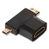 Переходник HDMI (Af) -- mini HDMI (Cm) -- micro HDMI (Dm)  1.4 SmartBuy, gold 24K