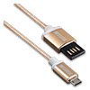 Кабель USB 2.0 -- micro USB (Am-Bm), 1.2м WIIIX, золото, нейлон