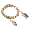 Кабель USB 2.0 -- micro USB (Am-Bm), 1.0м WIIIX Alu, металлическая оплетка, "золото", 2A