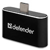 Переходник (адаптер) USB 2.0 (f) x2 - USB Type-C (m), DEFENDER Quadro, черный