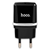 Зарядное устройство  НОСО C12 с кабелем Apple 8-pin<br /> 220V->  USBx2 5V 2400мА, Black